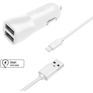 Fixed 2× USB-A 15W/Lightning kábel FIXCC15 biely