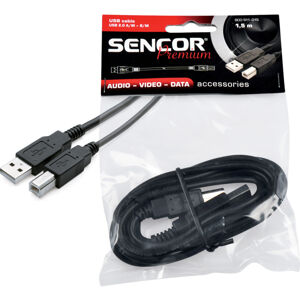 Sencor SCO 511-015 USB kábel, USB 2.0 A konektor - USB 2.0 B konektor vhodný pre tlačiarne externé HDD 1,5 m