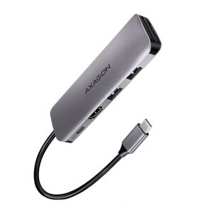 Axagon AXAGON HMC-5, USB 3.rozbočovač 2. generácie, 2x porty USB-A, HDMI, slot SD/microSD, 100W PD, 20cm kábel USB-C