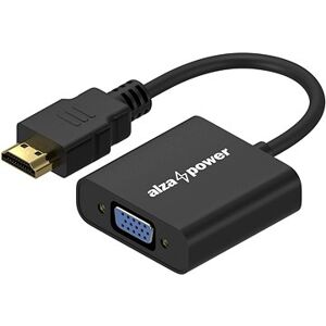 AlzaPower HDMI (M) to VGA (F) 0,18 m matný čierny