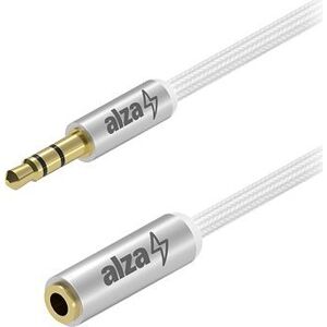 AlzaPower AluCore Audio 3,5 mm Jack (M) to 3,5 mm Jack (F) 1 m strieborný