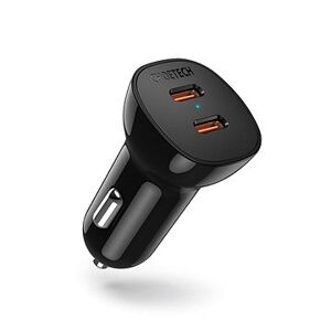 Choetech dual C-ports PD40W car charger black with color box package