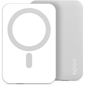 Epico 5 000 mAh hliníková Powerbank s podporou uchytenia MagSafe – strieborná