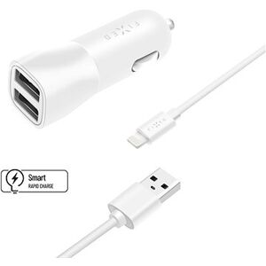 FIXED Smart Rapid Charge 15 W s 2× USB výstupom a USB/Lightning káblom MFI certifikácia biela