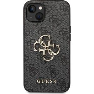 Guess PU 4G Metal Logo Zadný Kryt pre iPhone 14 Grey