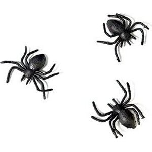 Pavúky plastové čierne 3 × 3 cm – 10 ks – halloween