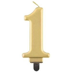 Narodeninová sviečka na tortu – 1 – metalická zlatá – 8 cm