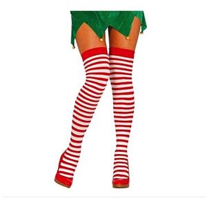 Vianočné pruhované nadkolienky - santa claus