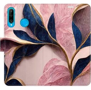 iSaprio flip puzdro Pink Leaves na Huawei P30 Lite