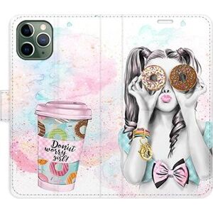 iSaprio flip puzdro Donut Worry Girl pre iPhone 11 Pro
