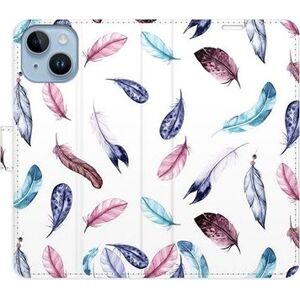 iSaprio flip puzdro Colorful Feathers pre iPhone 14