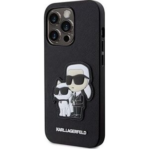 Karl Lagerfeld PU Saffiano Karl and Choupette NFT Zadný Kryt na iPhone 14 Pro Black