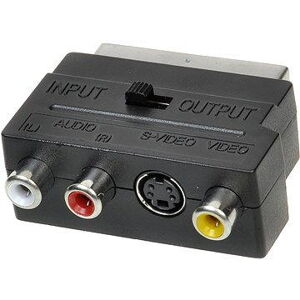 scart - 3x cinch + S-video, prepínateľné IN/OUT