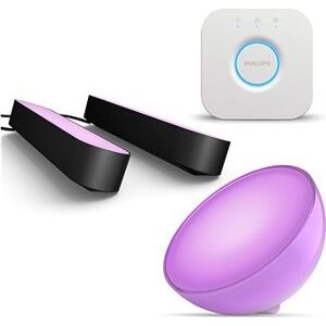 COL Hue Go V2 EU white + COL HUE PLAY DOUBLEPK EÚ/UK black + Philips HUE Bridge EÚ