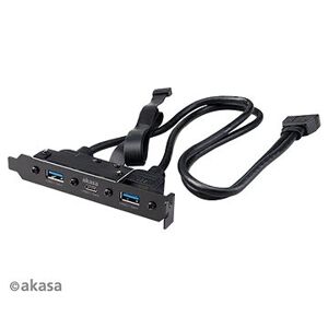 Akasa USB 3.1 Gen2 typ C do PCI s dual USB 3.1 Type-A/AK-CBUB52-50BK