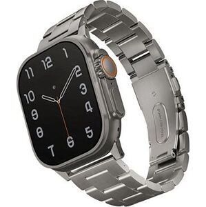 Uniq Osta článkový oceľový pre Apple Watch 49/45/44/42 mm, Titanium (Silver)