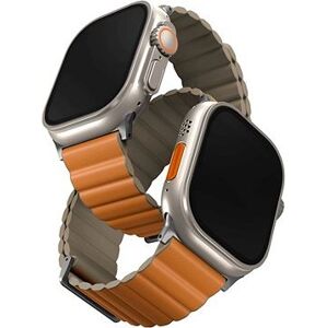 Uniq Revix Premium Edition Reversible Magnetic remienok na Apple Watch 49/45/44/42 mm oranžový/khaki