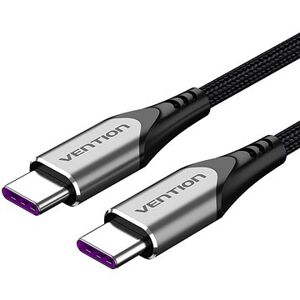 Vention Type-C (USB-C) 2.0 (M) to USB-C (M) 100W / 5A Cable 0.5m Gray Aluminum Alloy Type